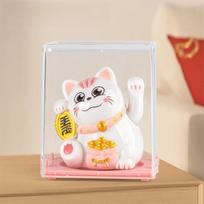 Waving Hand Maneki-neko Welcoming Desktop Ornament Fortune Cat Lucky Cat Figurines  Home Decor rožinė