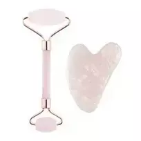Palsar 7 Pink quartz face roller and Gua Sha set.