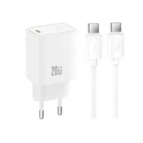 XO wall charger CE51 PD 20W 1x USB-C white + USB-C - USB-C cable