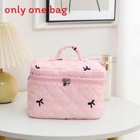 Stylish Butterfly Knot Travel Makeup Bag With Multiple Compartments And Durable Fabric rožinė