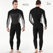 2mm Full Body Wetsuit Men Women Thermal Neoprene Diving Suit Surfing Swimsuit Spring Summer Fall Winter Use XL black