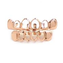 Hip Hop Gold Grillz Body Jewelry Vampire Hollow Grill Teeth Top & Bottom Grills Dental Mouth Punk Teeth Caps Cosplay Party rožinė raudona spalva