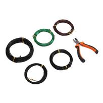 5 Roll Aluminum Bonsai Training Wires with Wire Cutter 1.0mm 1.5mm 2.0mm Size for Bonsai Trees Indoor Garden DIY Tools black