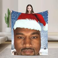 k-kanyes w-wests funny meme Blanket Multiple Sizes Super Soft and Warm Throw Blankets for Sofa Couch and Bed Size: 75*100cm, Weight: 320 GSM white