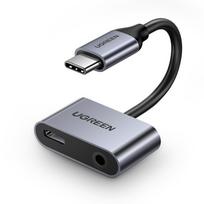UGREEN CM193 50596 audio adapter two-port USB-C (male) - mini jack 3.5mm / USB-C (female) - gray - OUTLET