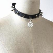 Gothic Star Pendant Rivet Choker Moteriški punk odiniai kaklo seksualūs papuošalai A773 beige