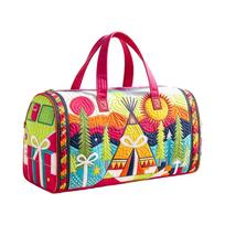 Large Quilted Print Travel Duffel Bag for Women, Multipurpose Gym Sports Overnight One Size red