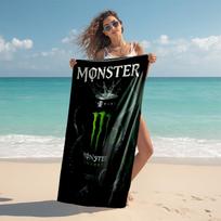 proof beach towel with Monster Energy LOGO pattern - soft,absorbent,quick-drying,machine washable - perfect for swimming,camping,bathing 70cmx140cm(27x55inch)