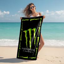 proof beach towel with Monster Energy LOGO pattern - soft,absorbent,quick-drying,machine washable - perfect for swimming,camping,bathing 70cmx140cm(27x55inch)