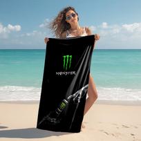 proof beach towel with Monster Energy LOGO pattern - soft,absorbent,quick-drying,machine washable - perfect for swimming,camping,bathing 80cmx160cm(31x63inch)