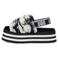 UGG Disco Marble Slide Sheepskin Thick Sole Fashion Sandals Women sandals Black 1122032-BLK 38 white