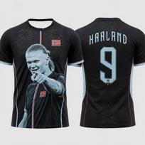 Vaikams 2026 Haaland Atminimo Futbolo Marškinėliai Sportiniai Futbolo Trumpomis Rankovėmis T-shirtai 2-13 Metų Berniukams Mergaitėms Laisvalaikio Gerbėjų Viršutiniai Drabužiai 130 gray