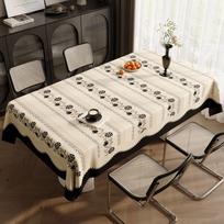 Affordable Luxury Floral Tablecloth: Waterproof, Grease-Resistant, No-Wash, Heat-Resistant Dining Table Cover with Stylish Design for Coffee Tables 120*120cm black