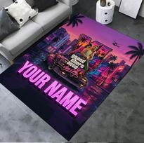 Custom Name GTA Carpet Rug for Living Room Bedroom Home Sofa Decoration,Kids play Non-slip Floor Mat 60x90cm( 23x35in )