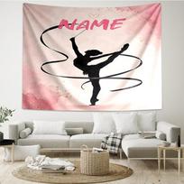 Custom Name gymnastics Print Tapestry, Backdrop, Easy Setup, Ideal for Bedroom, Office & Living Room, with Aesthetic Wall Hanging Decor. 180cmx230cm