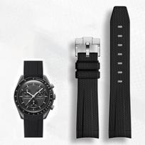 Omega Swatch 20mm lenkta apyrankė Speedmaster MoonSwatch Planet Snoopy apyrankė greito atsegimo apyrankė guminė apyrankė 20mm gray