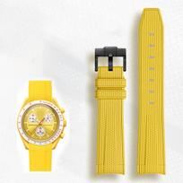 Omega Swatch 20mm lenkta apyrankė Speedmaster MoonSwatch Planet Snoopy apyrankė greito atsegimo apyrankė guminė apyrankė 20mm yellow