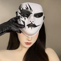 Helovino viso veido kaukė Šachmatų balto tinklelio gatvės šokio kaukė Kaukė Šokis Cosplay Siaubo Juokingi Šou Rekvizitai Black flame full face mask white