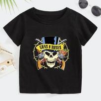 Rock Gun N Rose T-shirt Vasaros Vaikų Mada Muzika Trumpomis Rankovėmis Minkštas Viršus Patogūs Paauglių Drabužiai Berniukams Mergaitėms Punk Marškinėliai 140cm gray