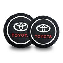 1/2 vnt. silikoninis automobilinis padėkliukas vandens puodeliui, neslystantis padėkliukas Toyota Yaris Corolla Avensis Aygo Vitz Vios Yaris Mark-X Mirai black
