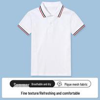 Balti vaikiški polo marškinėliai - trumpomis rankovėmis, medvilniniai, mokykliniai uniforminiai, berniukams 120 cm white
