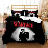 „Scarface“ patalynės komplektas miegamajam, minkštos, modernios lovatiesės, „Comefortable Kids“ antklodės užvalkalas ir pagalvės užvalkalas EU Single(135*200cm)3pcs white
