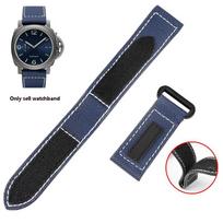 Nylon Canvas Watchband For Panerai PAM01118/01661/441 Sticky carbon fiber Wrist strap Large size Bracelet Accessories 24mm 26mm 24mm black