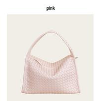 Women's Crossbody Bag: Versatile Lambskin Shoulder, Underarm, & Tote 27cm x 11cm x 17cm rožinė
