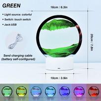 1vnt judančio smėlio stalinė lempa USB LED Craft greito smėlio 3D natūralaus kraštovaizdžio tekantis smėlis Pritemdomas judantis smėlio laikrodžio naktinis šviestuvas USB black