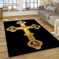 Naujas 3D Maldos Šventoji Biblija Kryžius Jėzus Kilimas Svetainei Miegamajam Namų Dekoras, Neslystanti Grindų Kilimėlis Sofa Dekoras Durų Kilimėlis Dovana 60x90cm( 23x35in ) brown