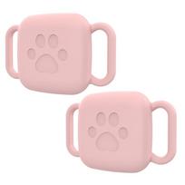2 PCS Silicone Case for Tile Mate 2025 2025 Holder Case Anti-Scratch Silicone Sleeve Case Protective Cover Sleeve for Dog Collar rožinė
