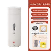Nešiojama išmanioji elektrinė šildoma vandens puodelis - Nerūdijančio plieno kelioninis termosas verslui ir biurui Japan 110V (Flat Plug) white
