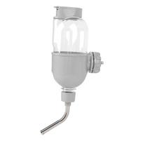 500ml Dog Water Dispenser Hanging Dog Water Bottle Large Capacity Double Bead Design Cage Crate for Puppy Cat Rabbit pilka spalva
