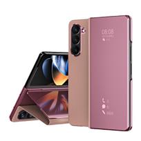 For Samsung Z Fold 7 Phone Case Glossy Mirror Leather Case With Invisible Stand Protection Case Suitable for Samsung Z Fold 6 5 Opp Bag&For Samsung zfold 7 rožinė