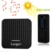 Solar-Powered Wireless Doorbell with Long-Distance Range and Waterproof Elderly Call Button Black EU 1T1R