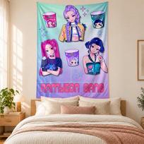 Kpop demon hunters Tapestry highquality for decorating living room bedroom dorm walls ideal as bedroom wallart orholiday gift 180cmx230cm