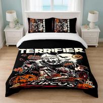 Terrifier Art the Clown Bedroom 3Pcs Bedding Set Soft Bed Sheet Pillowcases Home Bedding Decoration 140cmx210cm black