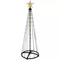 LED kūgio formos kalėdinė eglutė, 154 LED, juoda, 50 × 50 × 150 cm