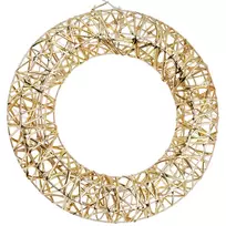 Kalėdinis vainikas su 20 LED ir laikmačiu, auksinis, 30 cm