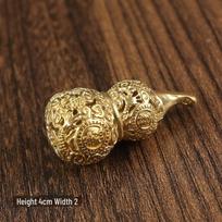 Tang Teng Brass Gourd Keychain Pendant - Auspicious DIY Handmade Accessory for Bags & Phones beige