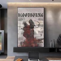 Dark Hunter B-Bloodborne Game Poster HD art sticky wall waterproof home living room bedroom bar aesthetic decoration 60cm×100cm NoFrame gray