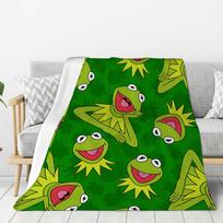 Blanket Kermit The Frog Printing Anti-Pilling Flannel Blanket Funny Gift Picnic Travel Home Bed Sofa Bed Sofa Chair Blanket 100x80cm 40x30in green