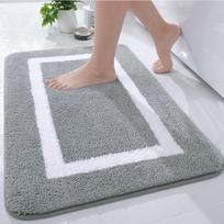Kitinjoy Sugeriantis vonios kilimėlis Vonios kilimėlis Dušo neslystantis Miegamojo skalbiamas kilimas Minkštas storas Svetainės pliušinis pėdų kilimėlis Grindų dekoras 51x76cm pilka spalva