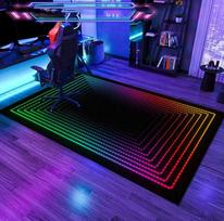 Žaidimų Valdiklio Kilimas Geometrinio Stiliaus Kėdės Grindų Kilimėlis Juodos Spalvos Kilimas Žaidimų Kambariui Elektroninių Žaidimų Kambario Kiliminė Apdaila 40X60cm blue