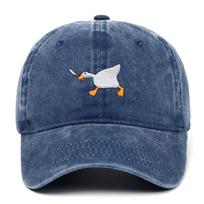 Madinga siuvinėta žąsis Balta žąsis beisbolo kepuraitė Reguliuojama unisex trucker kepuraitė Vienspalvė snapelė kepuraitė Vyrams blue