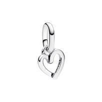 Pandora Hand-painted love-shaped mini jewelry accessories for women, silver 793048C00 sidabras