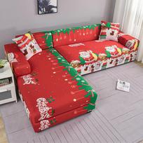 Kalėdinės elastingos sofos užvalkalai svetainei Sofos uždangalas L formos sofai reikia užsakyti 2 vnt. Sofos užvalkalas Baldų apsauga Small(90-140cm)1pc red
