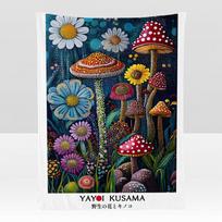 artistė Yayoi Kusamos minkštas flanelinis pledas lovai, miegamojo, sofos, iškylos, odai draugiškas, kvėpuojantis, dovanų užvalkalas 75x100cm (30x40inch) gray