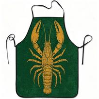 1pc Lobster Vintage Art Print Apron, Durable And Easy to Clean, Adjustable Waistband, Polyester Material, for Kitchen Cooking, Gardening, Orchard Pick 55x68cm black