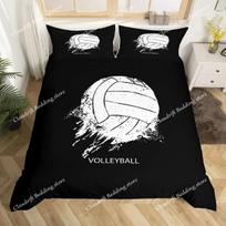 Volleyball Duvet Cover Set Ball Bedding Set for Boys Teens Bedroom Decor Comforter Cover Quilt Cover EU Single 135*200cm/53x79in 3pcs white